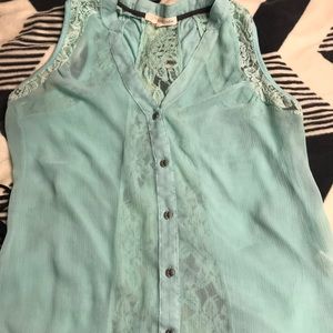 Lace and cotton tank blouse